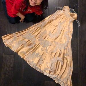 Arden B Gold High Neck Trapeze Cocktail Dress